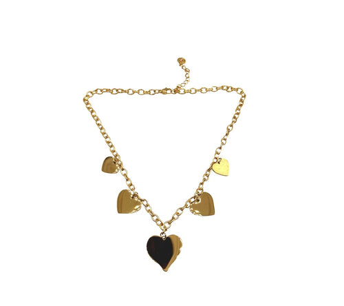 Ketting met hartjes goud