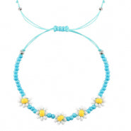 Armband met Bloemetjes turquoise