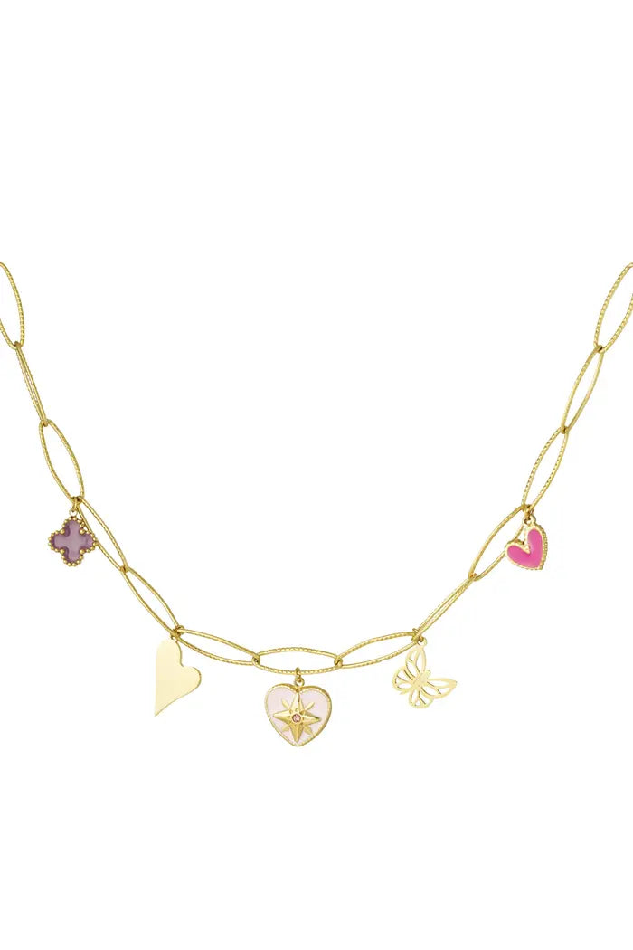 Ketting lovely met bedels goud