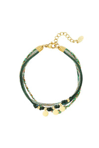 Armband Bella groen/goud koord