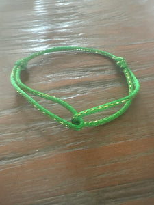 Satijnkoord armbandje groen met glitter