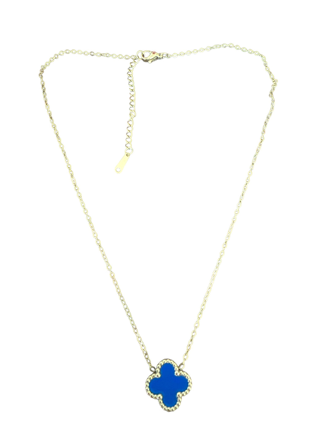 Ketting met klavertje Blauw