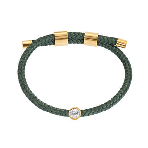 Armband Cozy crystal stone groen/goud