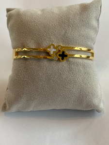 Armband Goud 2x klaver art hy1816