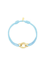 Afbeelding in Gallery-weergave laden, Stoffen armband Noeska cirkel l.blauw