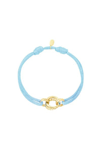 Stoffen armband Noeska cirkel l.blauw