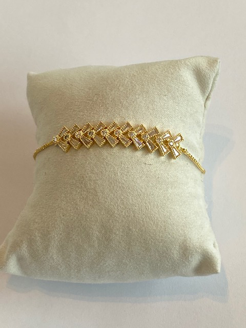 Armband V strass Goud art xd2006