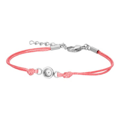 Waxkoord armband Pink/zalm