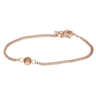 Armband Box chain Toppart rose goud