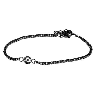 Armband Box chain toppart  Zwart