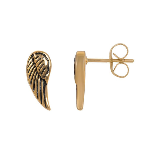 Oorstekers Angel wings Goud