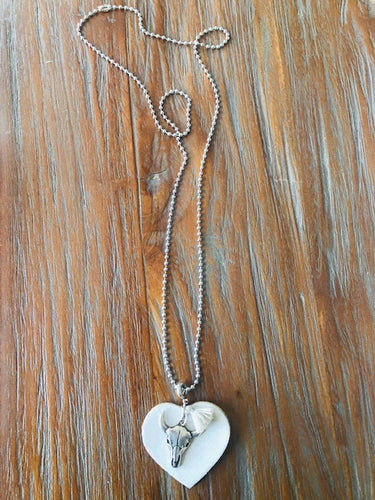 Ball chain Ketting hart (beige)