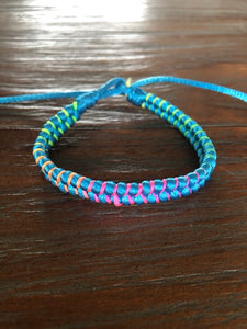 Gevlochten koord armband Turquoise