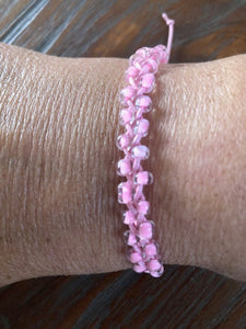 Gevlochten koord armbandje Rose