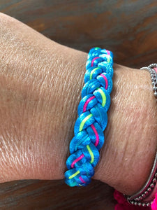 Armband meerkleurig koord Turquoise