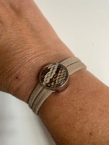 Armband Beige cabochon snake