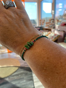 Armband Schakel goud groen 100214