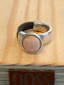 Ring Olivia Zilver/beige Steen Rose