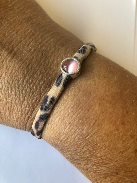 Armband elastiek panter Rose Tijgeroog