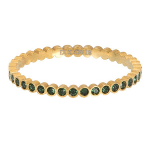 Small Circle stone Emerald 2mm Goud