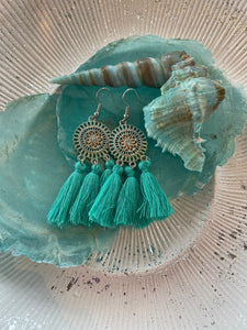 Ibiza Oorbel Lin Turquoise