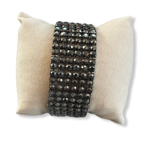 Armband Strass Zwart/grijs qq1914