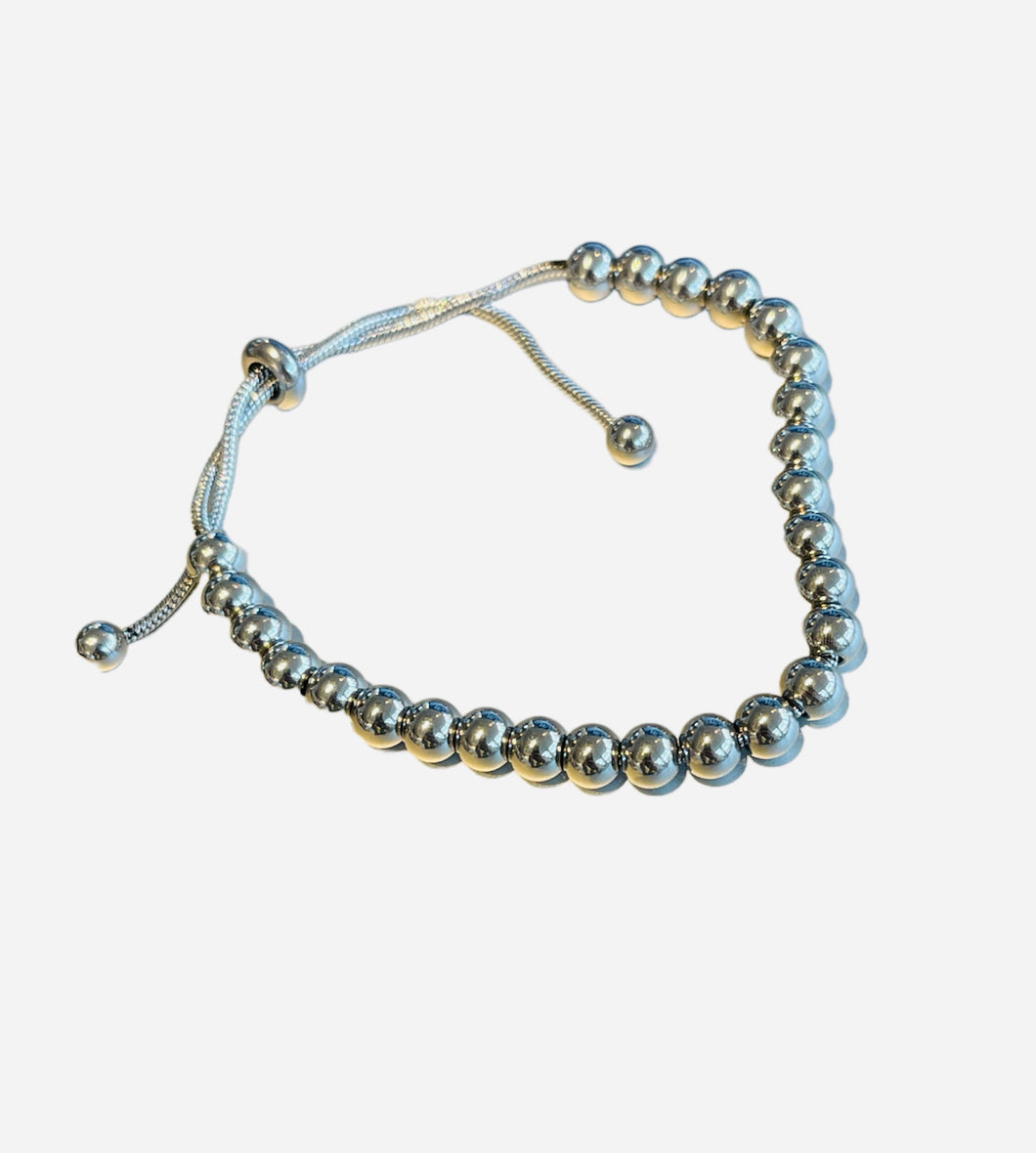 Armband met bolletjes zilver bo225