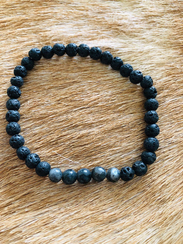 Heren armband antraciet grijs/zwart