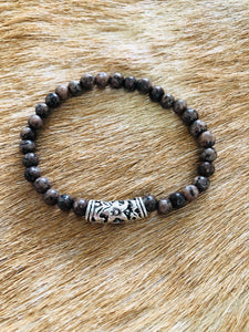 Heren armband  stone bruin