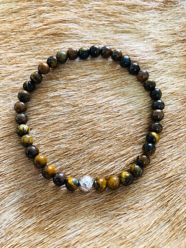 Heren armband  natuursteen bruin