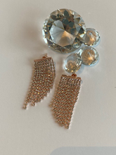 Afbeelding in Gallery-weergave laden, Oorbellen strass Rosé art 1930