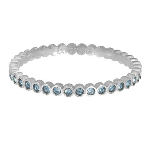 Small Circle stone Blue zilver